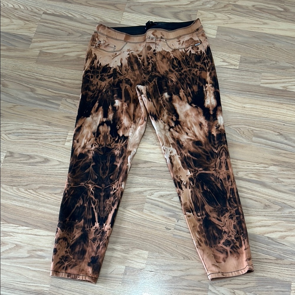 High Rise Orange and Black Jeans